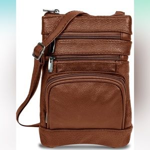 NWT Genuine Leather Cross Body Handbag - Soft & Durable Crossbody Bag